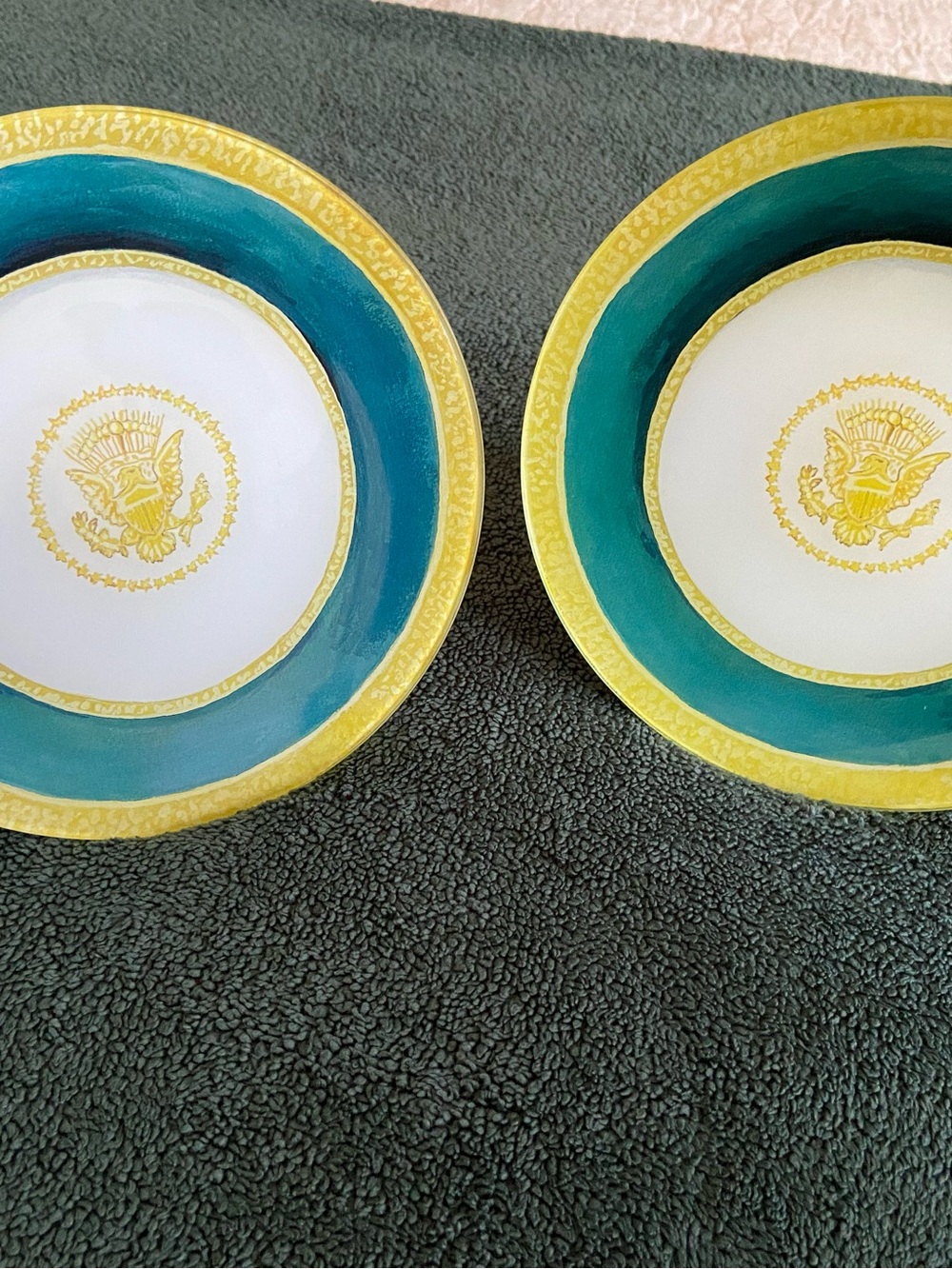 John Derian Truman Presidential China Glass Decoupage Plates Set of 2 (8.5”)